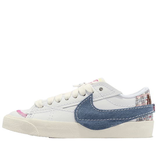 نایک بلیزر لو جامبو سفید طرح جین  Nike Blazer Low Jambo Denim Boucle