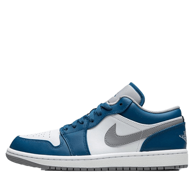 نایک ایر جردن 1 بدون ساق سفید آبی  Nike Air Jordan 1 Low True Blue