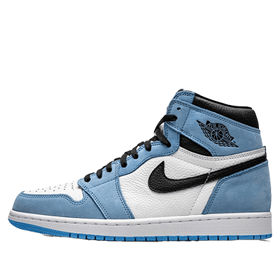 نایک جردن 1 رترو ساق دار آبی مشکی  Nike Jordan 1 Retro High White University Blue Black