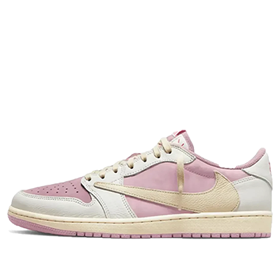 نایک ایر جردن 1 ترویس اسکات بدون ساق صورتی Nike Air Jordan 1 Low Travis Scott Shy Pink