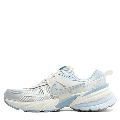 نایک وى تو کى ران پلاتینیوم سفید آبی Nike V2k Run Platinum White Light Smoke Grey